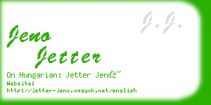 jeno jetter business card